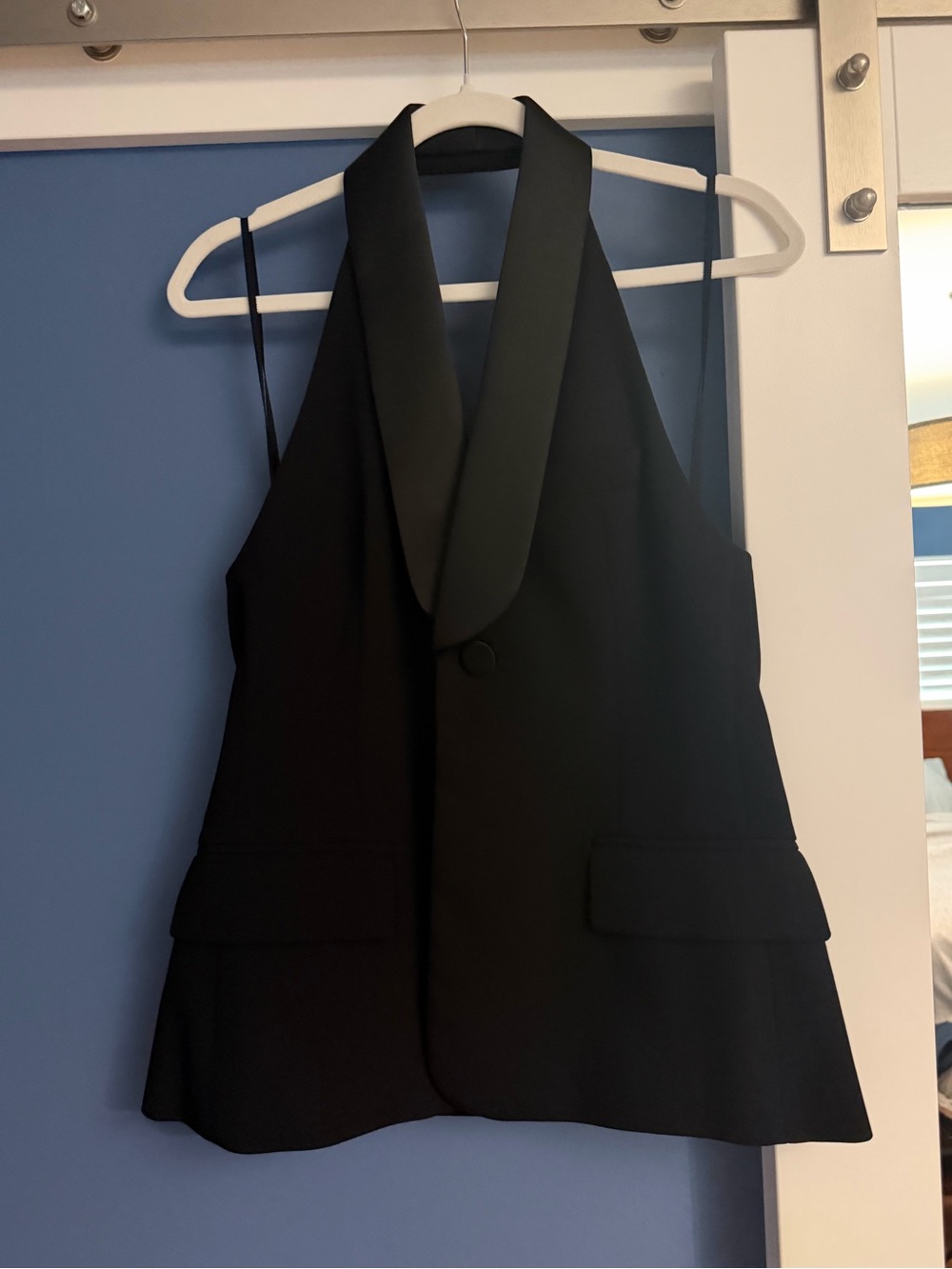 A.L.C. Black Tuxedo Halter Vest Blazer Top Size 8